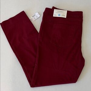 New Christopher & Banks Sz 12 Women’s Jeans Red Straight Fit Mid Rise Tapered